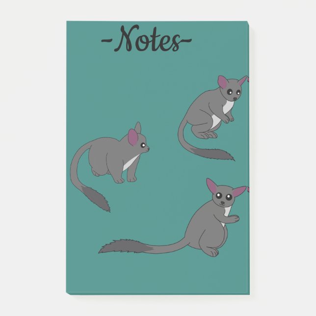 Notas Post-it® Ilustración adorable de gálagos (Anverso)