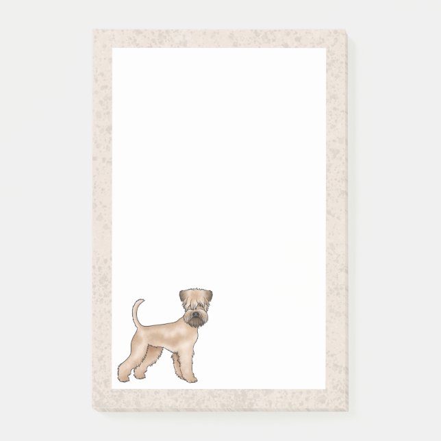 Notas Post-it® Ilustración adorable del perro Terrier de Trigo de (Anverso)