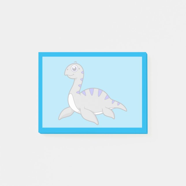 Notas Post-it® Ilustracion Agradable De Un Monstruo De Loch Ness. (Anverso)