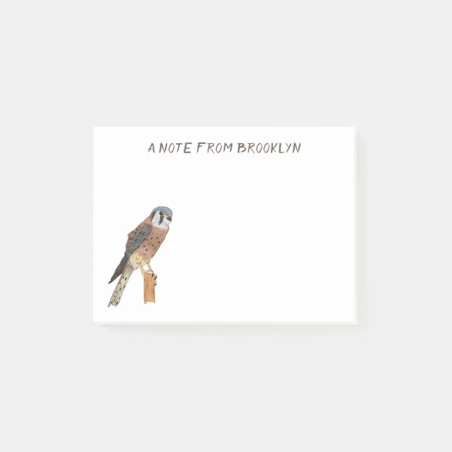 Notas Post-it® Ilustracion americano de aves de Kestrel (Anverso)