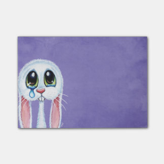 Notas Post-it® Ilustracion blanco gritador triste del conejo