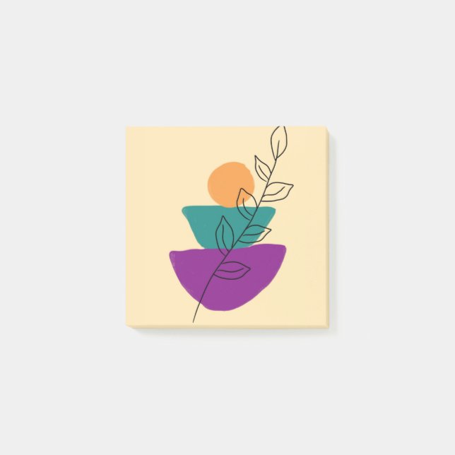 Notas Post-it® Ilustración boho de hojas (Anverso)