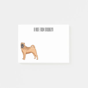 Notas Post-it® Ilustracion chino de personalizado de perro Shar-P