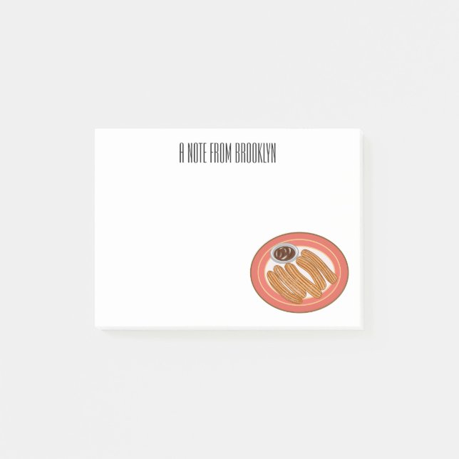 Notas Post-it® Ilustracion Churro personalizado (Anverso)
