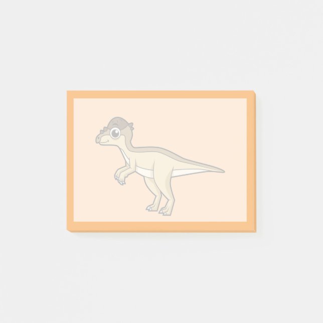 Notas Post-it® Ilustracion Cuto De Un Dinosaurio Pachycephalosaur (Anverso)
