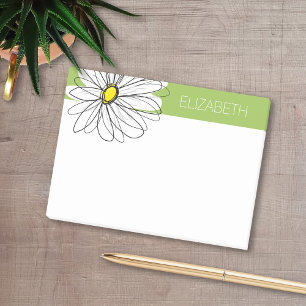 Notas Post-it® Ilustracion Daisy Floral de moda - cal y amarillo