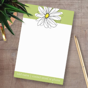 Notas Post-it® Ilustracion Daisy Floral de moda - cal y amarillo