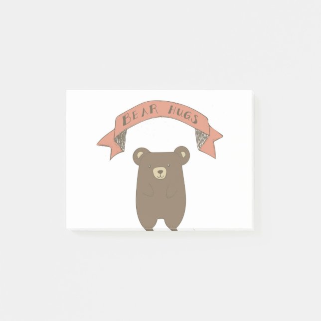 Notas Post-it® Ilustracion de abrazos de oso (Anverso)
