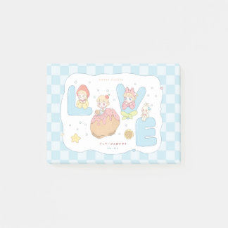 Notas Post-it® Ilustración de alfabeto pastel Kawaii de AMOR 💕🍓