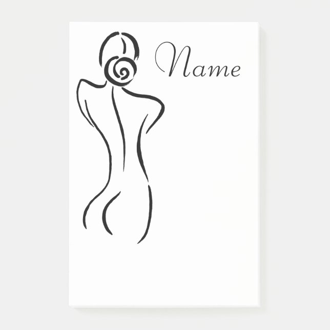 Notas Post-it® Ilustracion de arte femenino Thunder_Cove (Anverso)