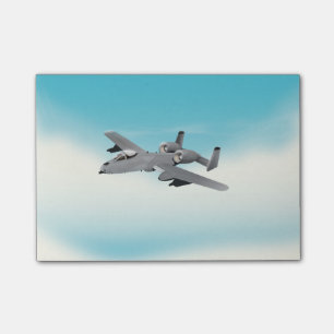 Notas Post-it® Ilustracion de avión militar A10