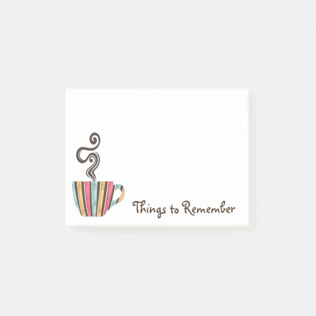 Notas Post-it® Ilustracion de café retro al vapor (Anverso)