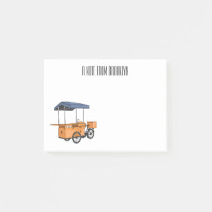 Notas Post-it® Ilustracion de carrito de comida para bicicletas p