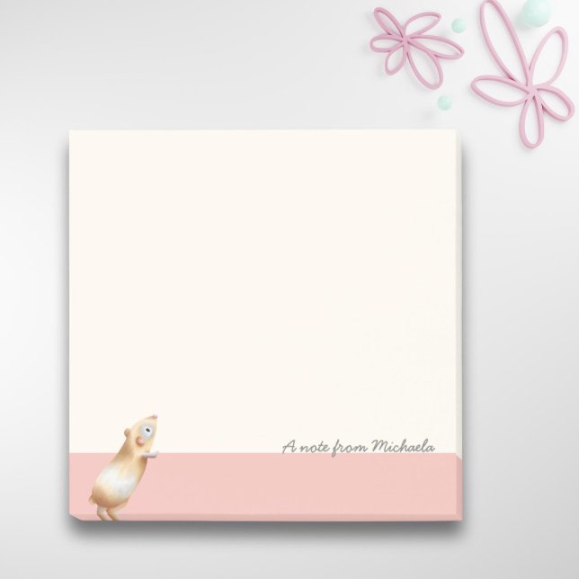 Notas Post-it® Ilustracion de cerdo guineano rosado (Subido por el creador)