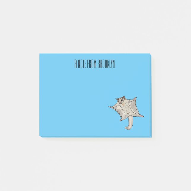 Notas Post-it® Ilustración de dibujos animados de sugar glider (Anverso)