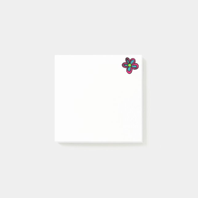 Notas Post-it® Ilustración de flor (Anverso)