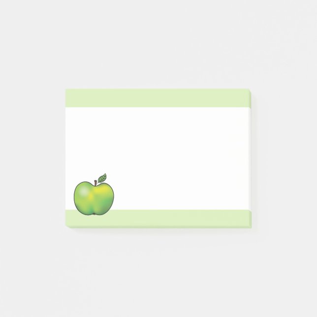 Notas Post-it® Ilustracion de fruta de Apple Personalizado verde (Anverso)