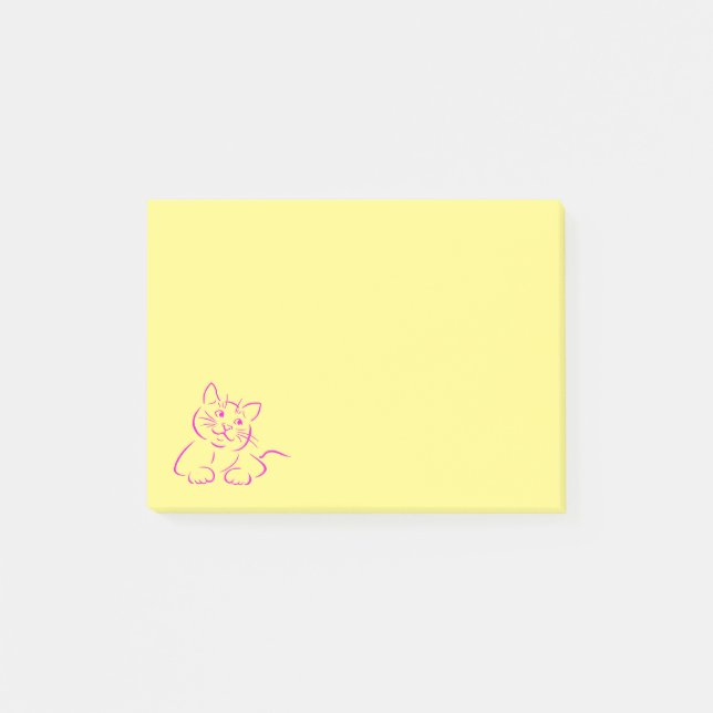 Notas Post-it® Ilustracion de gato gatito (Anverso)