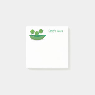 Notas Post-it® Ilustracion de guisantes y personalizados de bacal
