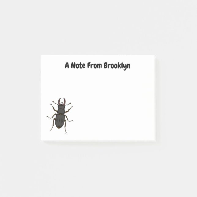 Notas Post-it® Ilustración de insecto escarabajo ciervo (Anverso)