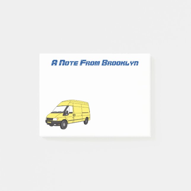 Notas Post-it® Ilustracion de la camioneta de entrega (Anverso)