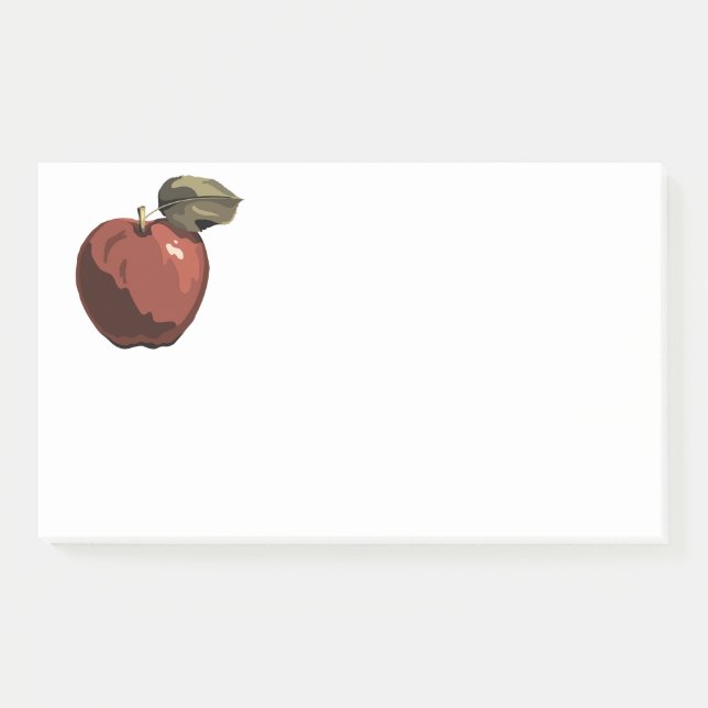 Notas Post-it® Ilustracion de manzana roja (Anverso)
