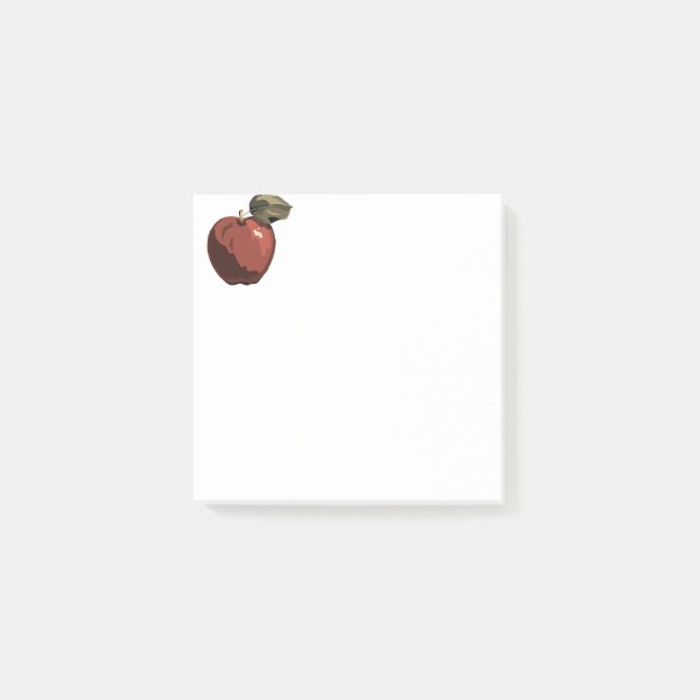 Notas Post-it® Ilustracion de manzana roja (Anverso)