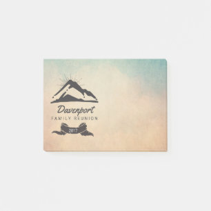 Notas Post-it® Ilustracion de montaña con reunión familiar de Sun