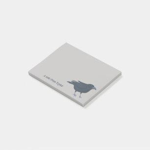 Notas Post-it® Ilustracion de pájaro negro personalizado