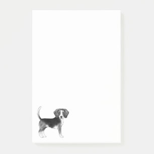 Notas Post-it® Ilustración de perro Beagle lindo en blanco y negr
