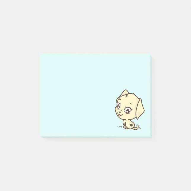 Notas Post-it® Ilustracion de perro con cachorro (Anverso)