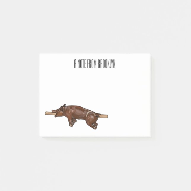 Notas Post-it® Ilustracion de personalizado asado de cerdo / cerd (Anverso)