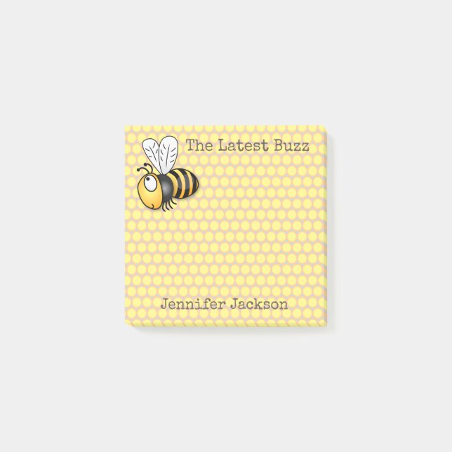 Notas Post-it® Ilustracion de personalizado de abejas con burbuja (Anverso)