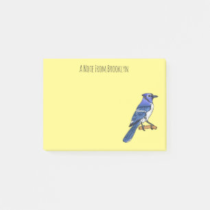 Notas Post-it® Ilustracion de personalizado de ave azul jay