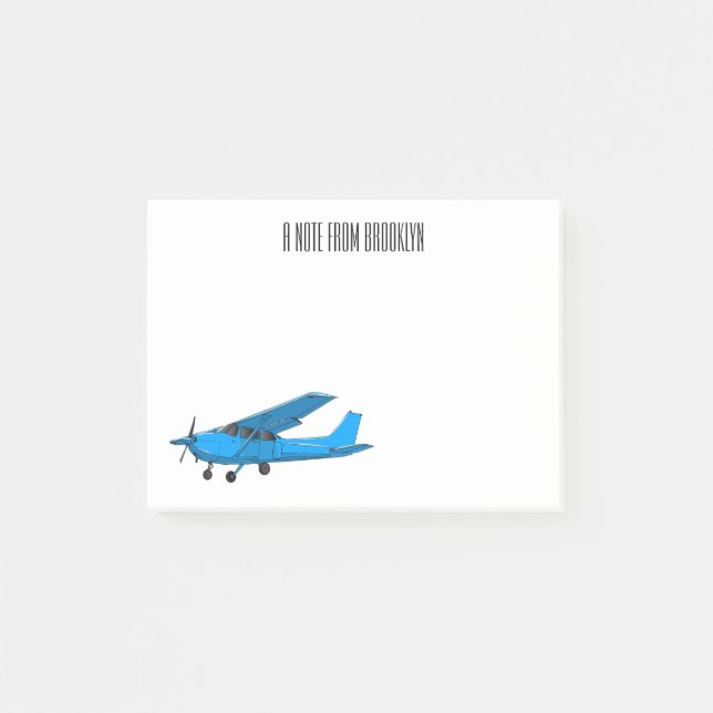 Notas Post-it® Ilustracion de personalizado de aviones (Anverso)