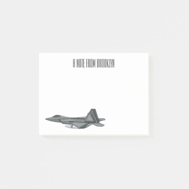 Notas Post-it® Ilustracion de personalizado de aviones de combate (Anverso)