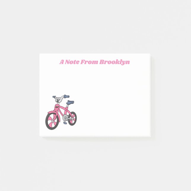 Notas Post-it® Ilustracion de personalizado de bicicleta de niños (Anverso)