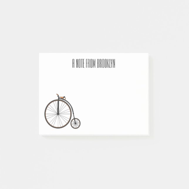 Notas Post-it® Ilustracion de personalizado de bicicletas de alta (Anverso)