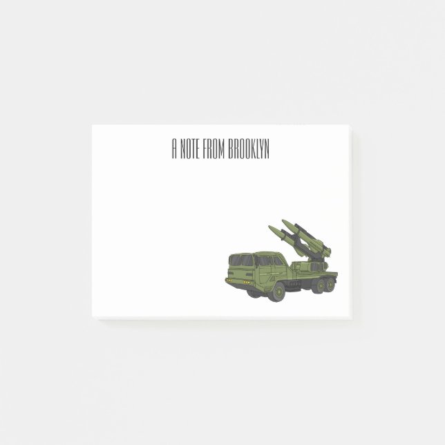 Notas Post-it® Ilustracion de personalizado de camiones de misile (Anverso)