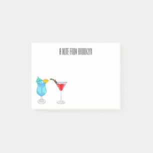 Notas Post-it® Ilustracion de personalizado de cócteles