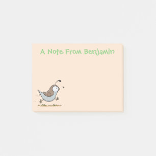 Notas Post-it® Ilustracion de personalizado de codorniz de califo