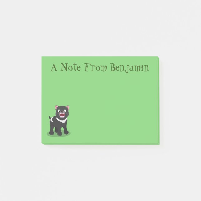 Notas Post-it® Ilustracion de personalizado de demonio de Tasmani (Anverso)