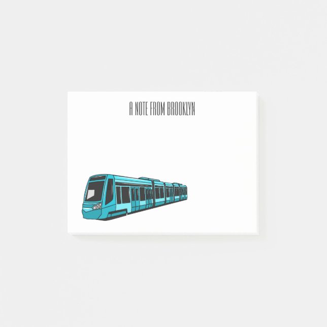 Notas Post-it® Ilustracion de personalizado de locomotora eléctri (Anverso)