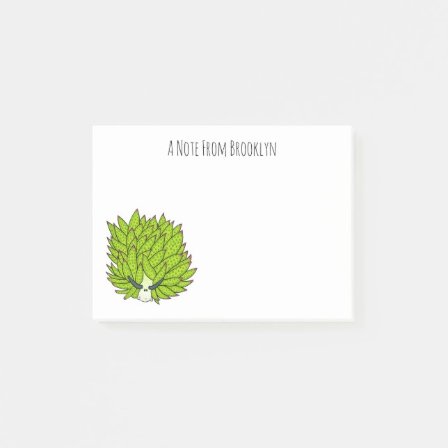 Notas Post-it® Ilustracion de personalizado de lodo de hoja (Anverso)