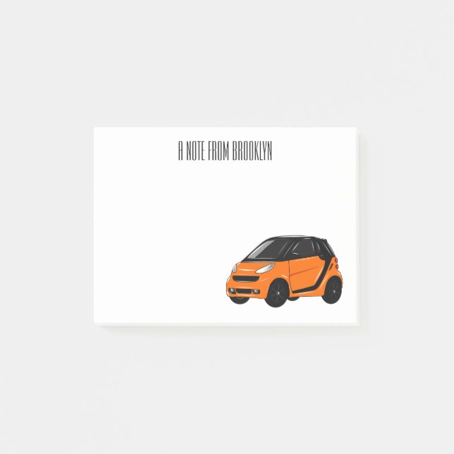 Notas Post-it® Ilustracion de personalizado de micro coches (Anverso)