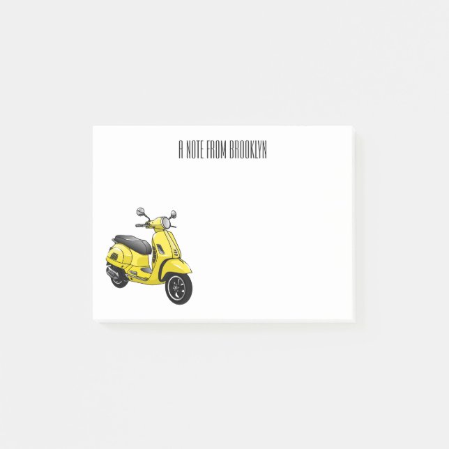 Notas Post-it® Ilustracion de personalizado de motocicleta con ci (Anverso)