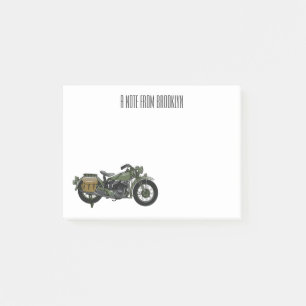 Notas Post-it® Ilustracion de personalizado de motocicleta de cru