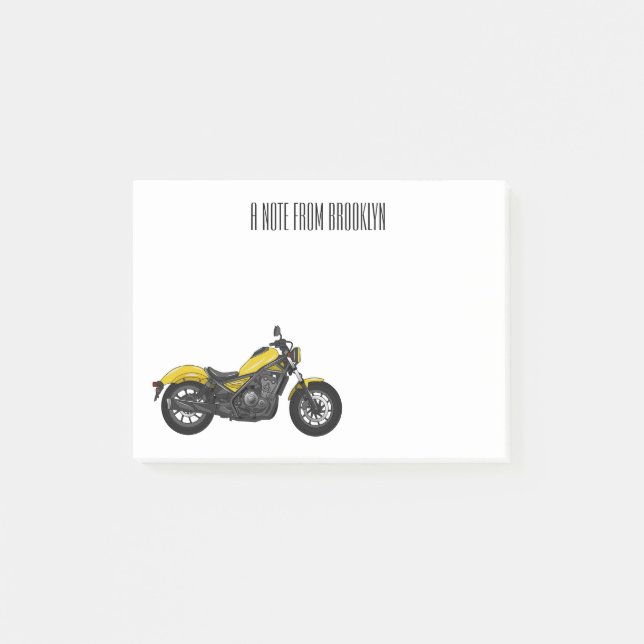 Notas Post-it® Ilustracion de personalizado de motocicleta de cru (Anverso)