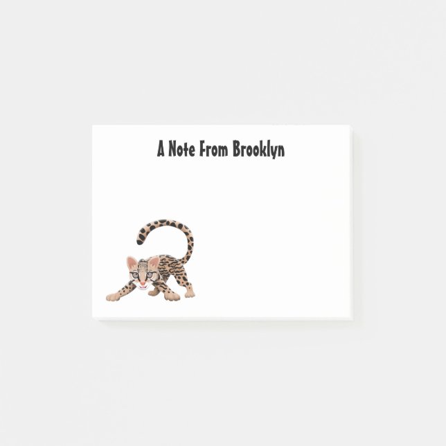 Notas Post-it® Ilustracion de personalizado de ocelot de Cute (Anverso)