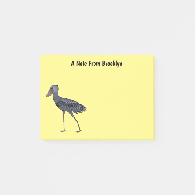 Notas Post-it® Ilustracion de personalizado de pájaro Shoebill (Anverso)